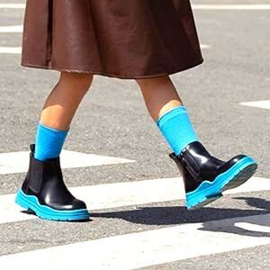 (22-3231) Hawkwell Girls Boys Patent Waterproof Side Zipper Boots Sz 4